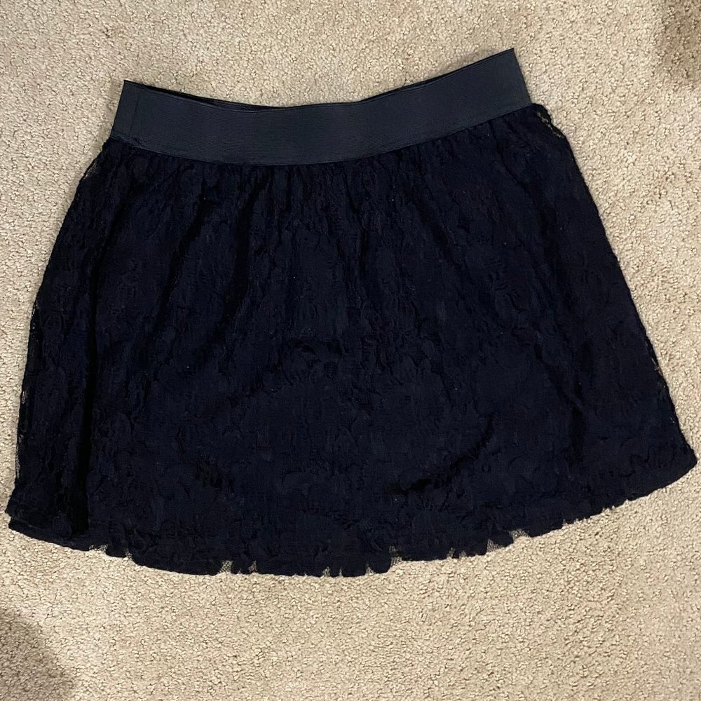 Rhapsody Black Lace Mini Skirt